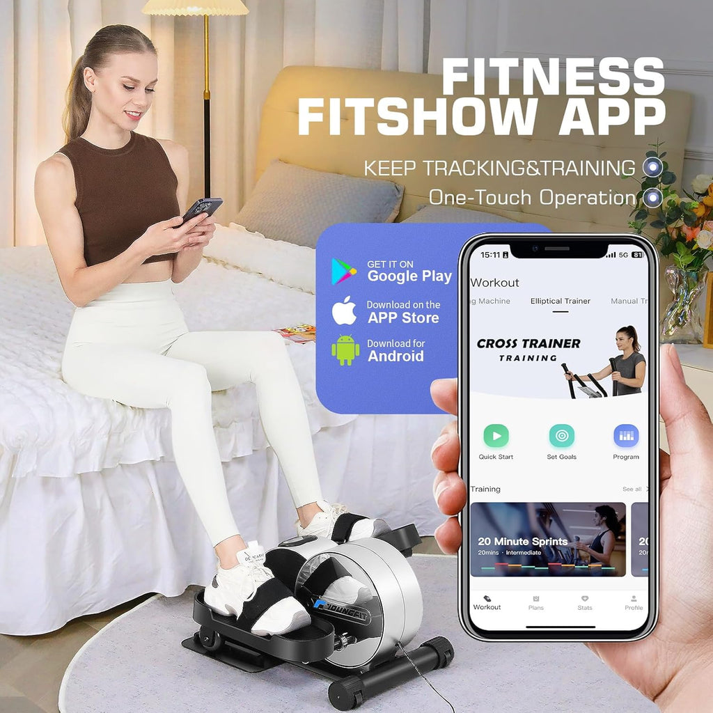 Under Desk Elliptical with Fitness App and LCD Display Y8364