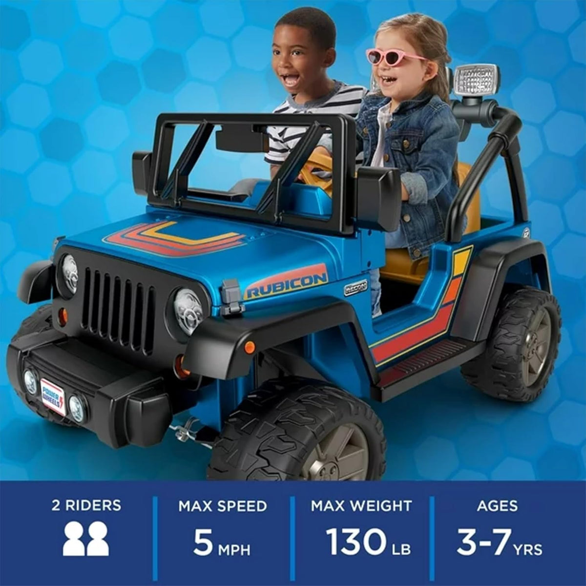 Battery Operated 2 Seater Ride On Jeep Toy Car with Working Lights and Storage A1746