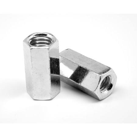1 1/4 inch-7 x W1 5/8 inch x L3 inch Coarse Thread A563 Grade A Hex Rod Coupling Nut Low Carbon Steel Zinc Plated Pk 20 D437