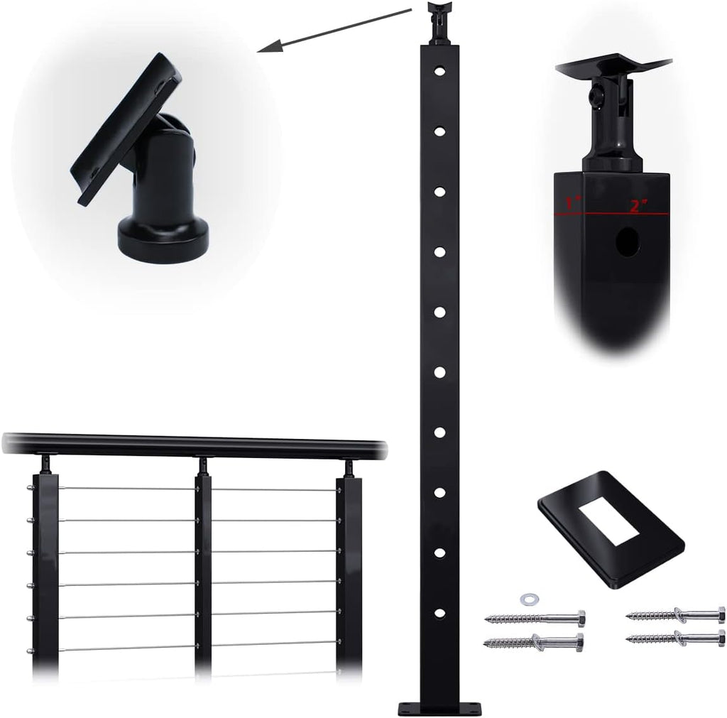 36x1x2 Stainless Steel Black Un-drilled Post O2119