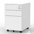 3 Drawer White Metal Lockable Filing Cabinet W199452