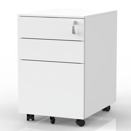 3 Drawer White Metal Lockable Filing Cabinet W199452