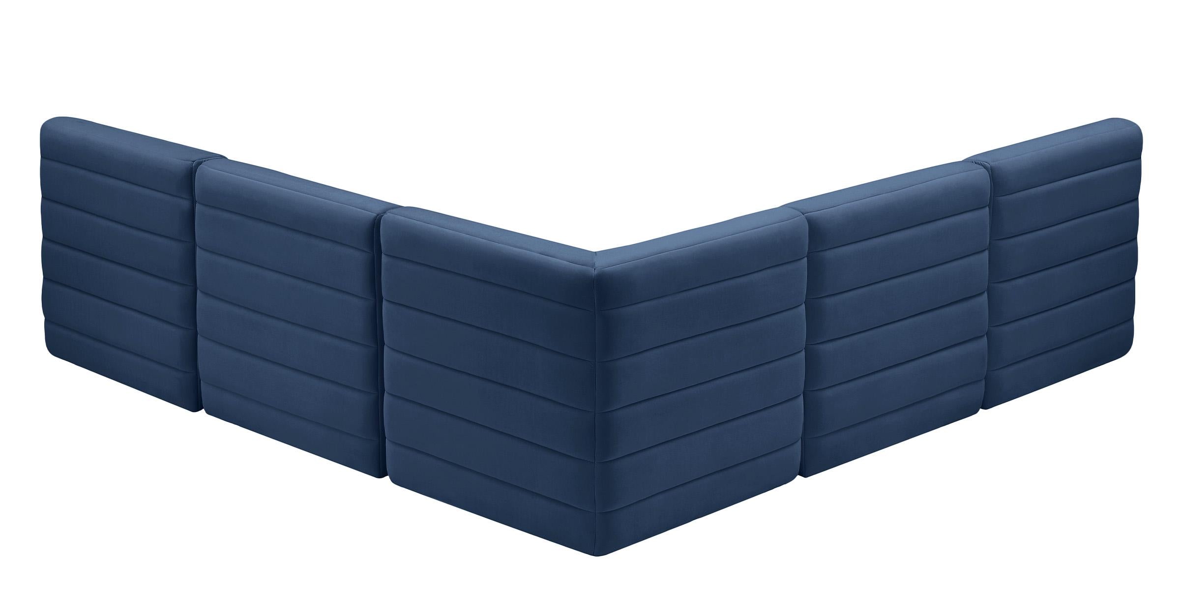 Navy Velvet Modular Sectional Sofa H4376