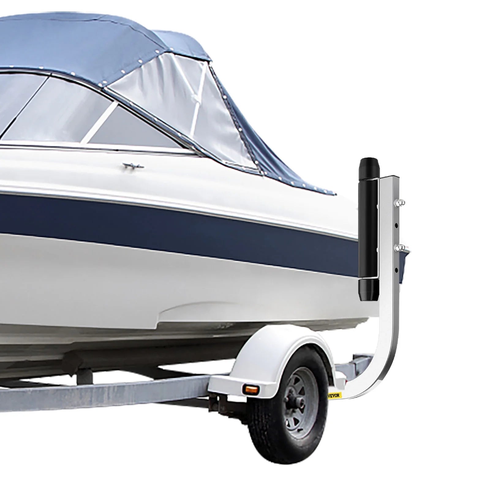 Galvanized Steel Boat Trailer Guide with Rubber Rollers, 15.6", One Pair I378434