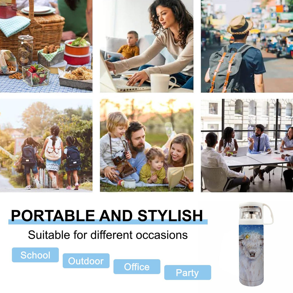 350ml Stainless Steel Water Bottle with Lid U587189