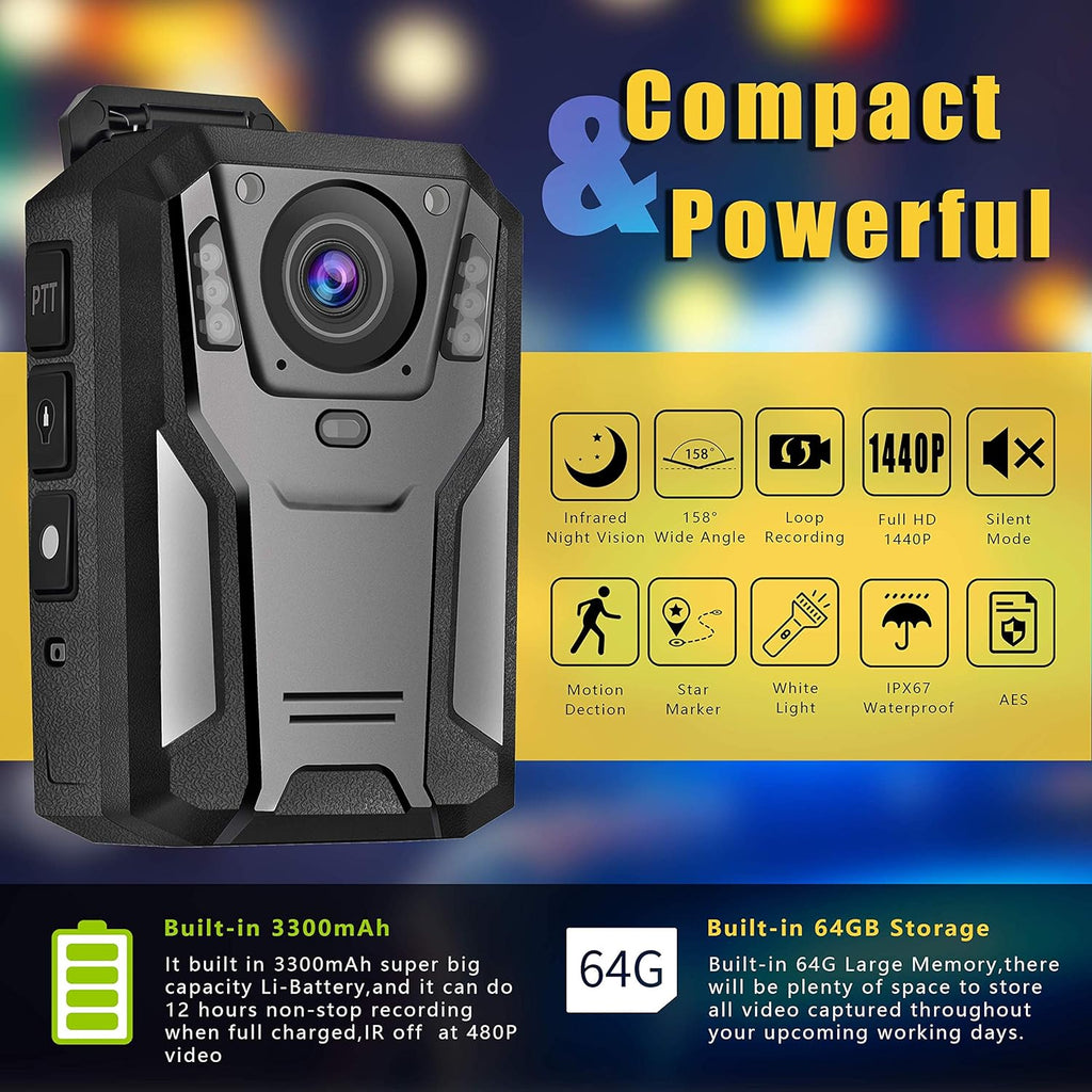 Police Body Camera with Infrared Night Vision X683
