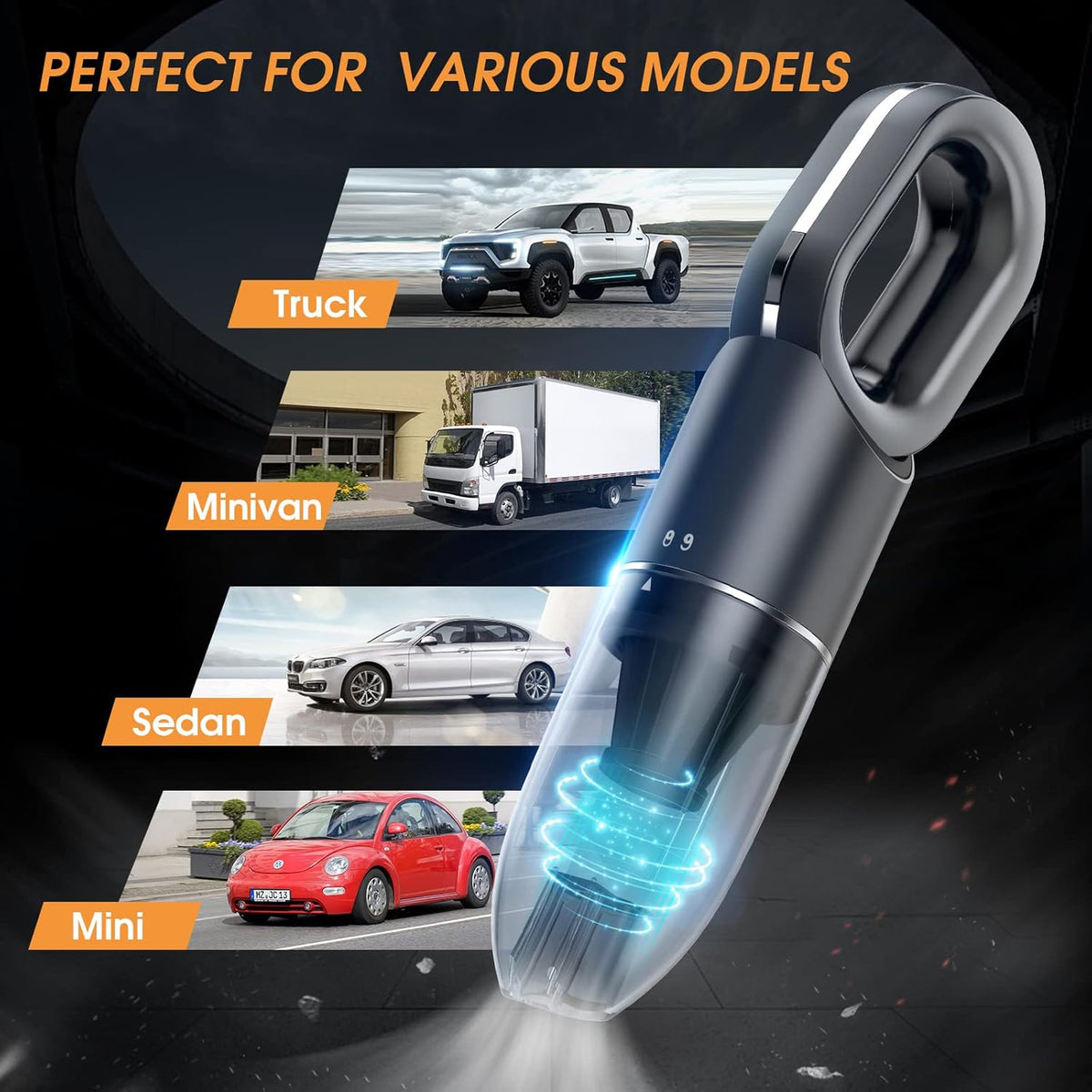 Gray Cordless Handheld Car Vacuum Y7921