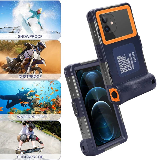 Waterproof Protective Case for Phones Up to 6.9 Inch with Lanyard X83647