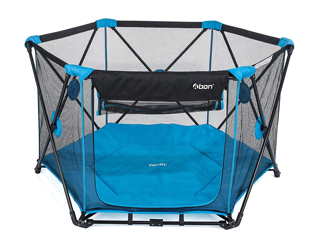 Portable 6 Panel Play Pen Playard with Carry Case 53 W x 30 H (Blue) S16646