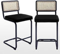 Black Velvet Counter Height Barstools Set of 2 K202