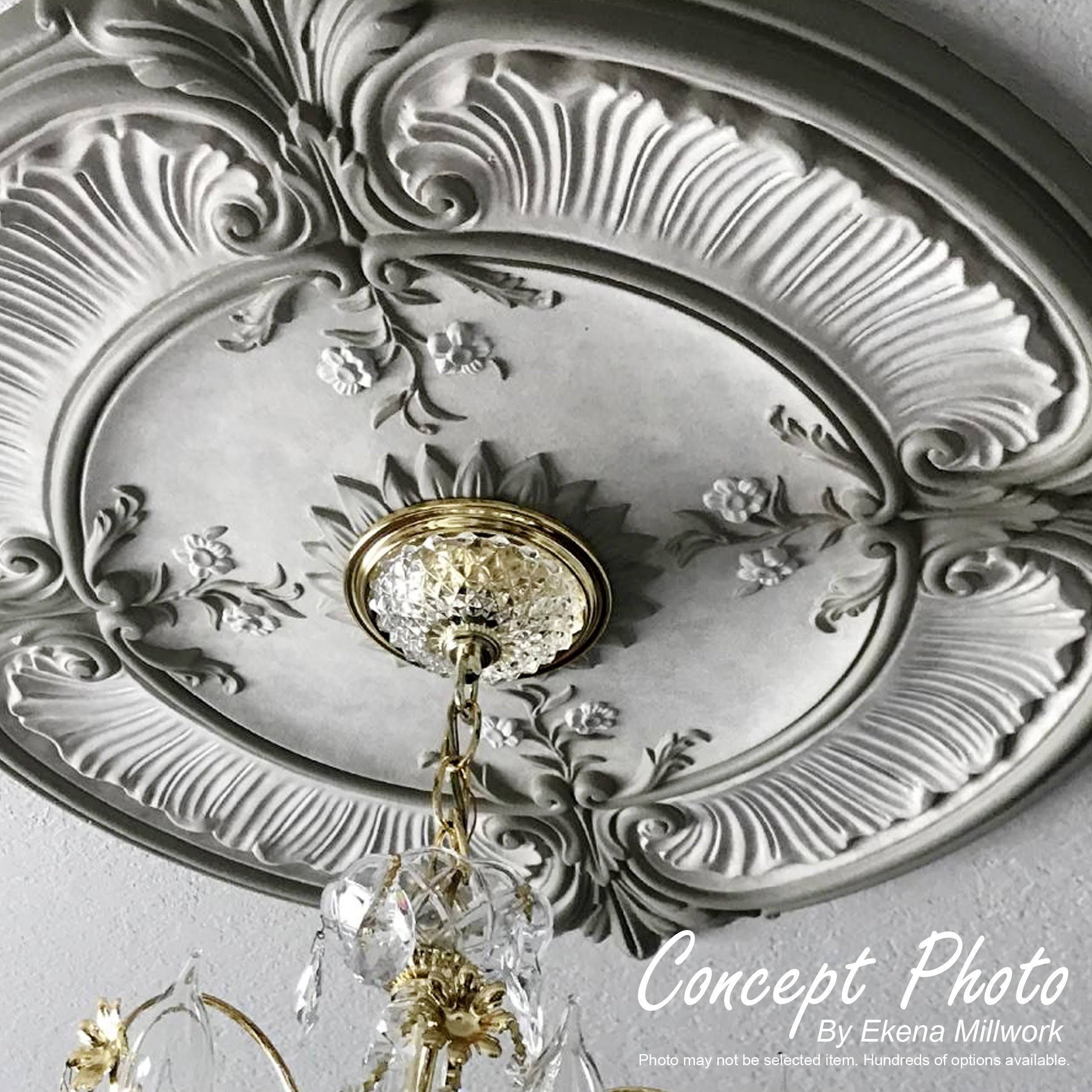 Carlsbad Ceiling Medallion, Hand-Painted Pot of Cream M8830