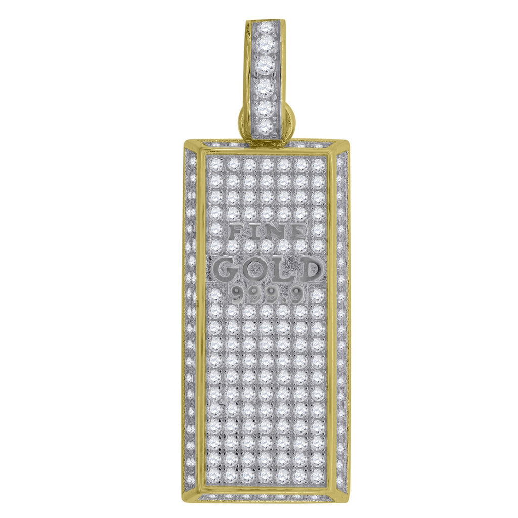 Yellow tone 925 Sterling Silver CZ Pendant Necklace J6597