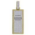 Yellow tone 925 Sterling Silver CZ Pendant Necklace J6597
