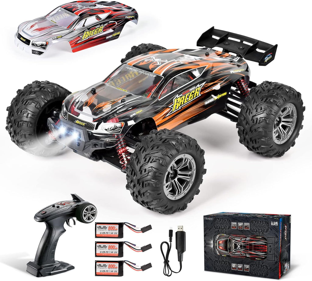 Brushless RC Car 4x4 Off Road Monster Truck Waterproof Hobby Vehicle with 2 Batteries Y908