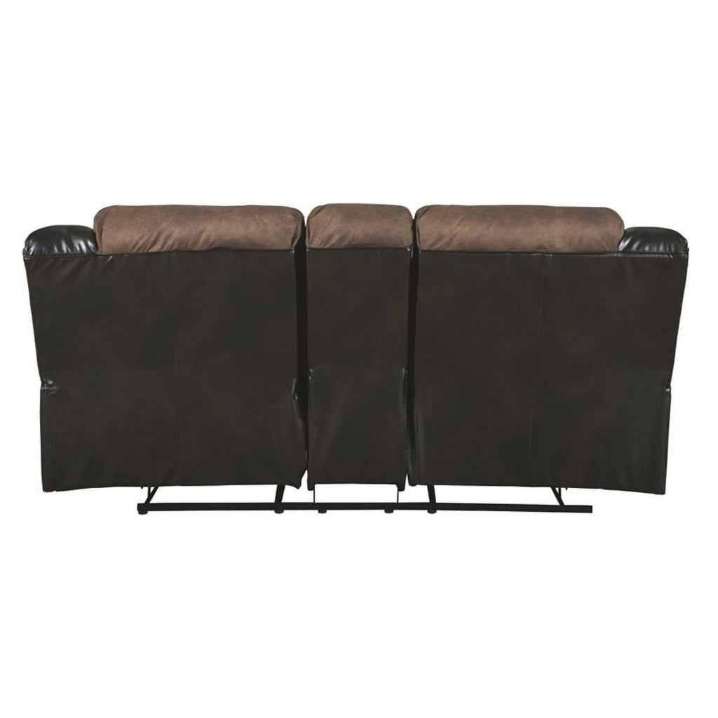 Contemporary Reclining Loveseat with Console in Chestnut P826474