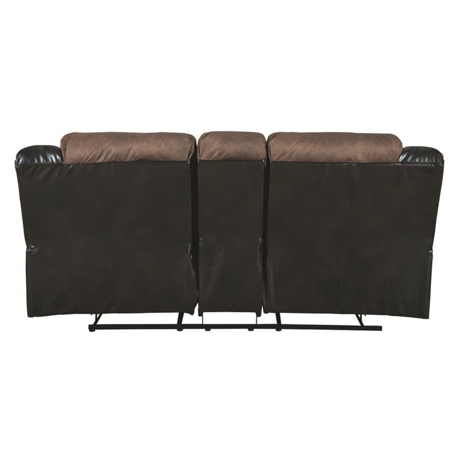 Contemporary Reclining Loveseat with Console in Chestnut P826474