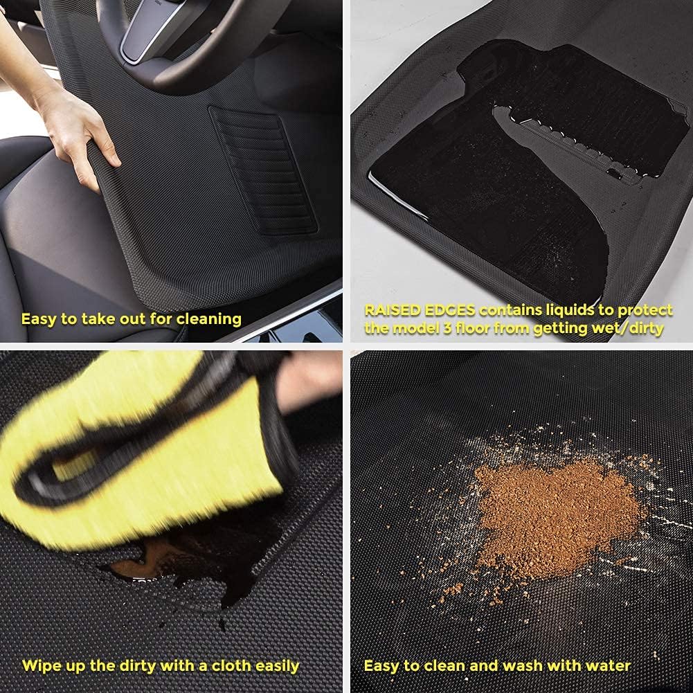 Floor Mats for Tesla Model 3, All Weather Anti-Slip Waterproof Floor Liners, 3 Pieces/Set W214