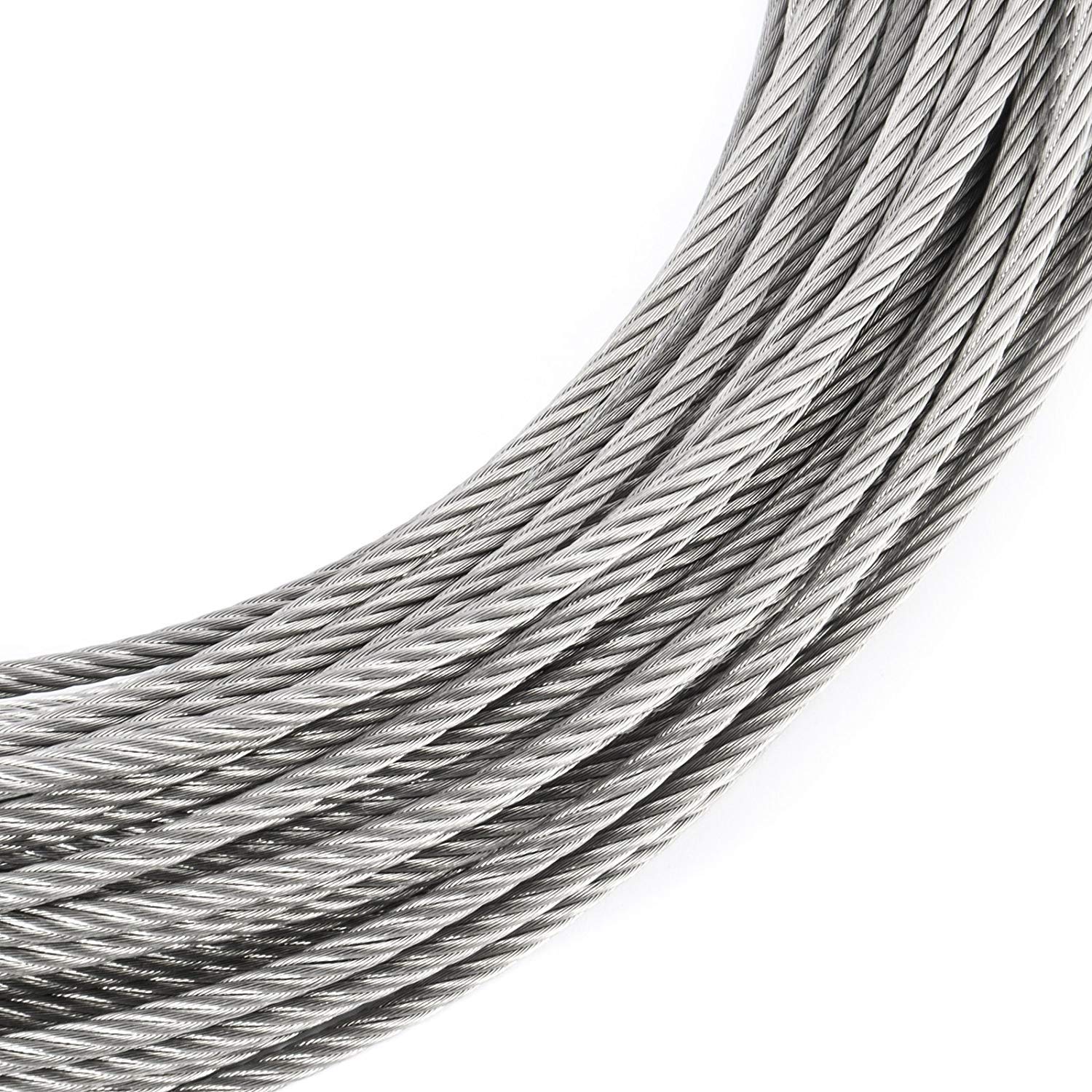 1/8" 7x19 Stainless Steel Aircraft Wire Rope 304 Grade 250ft Pack of 2 P191