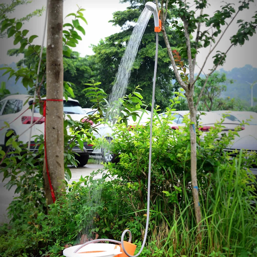 Folding Bucket Camping Shower with Rechargeable Pump J65668