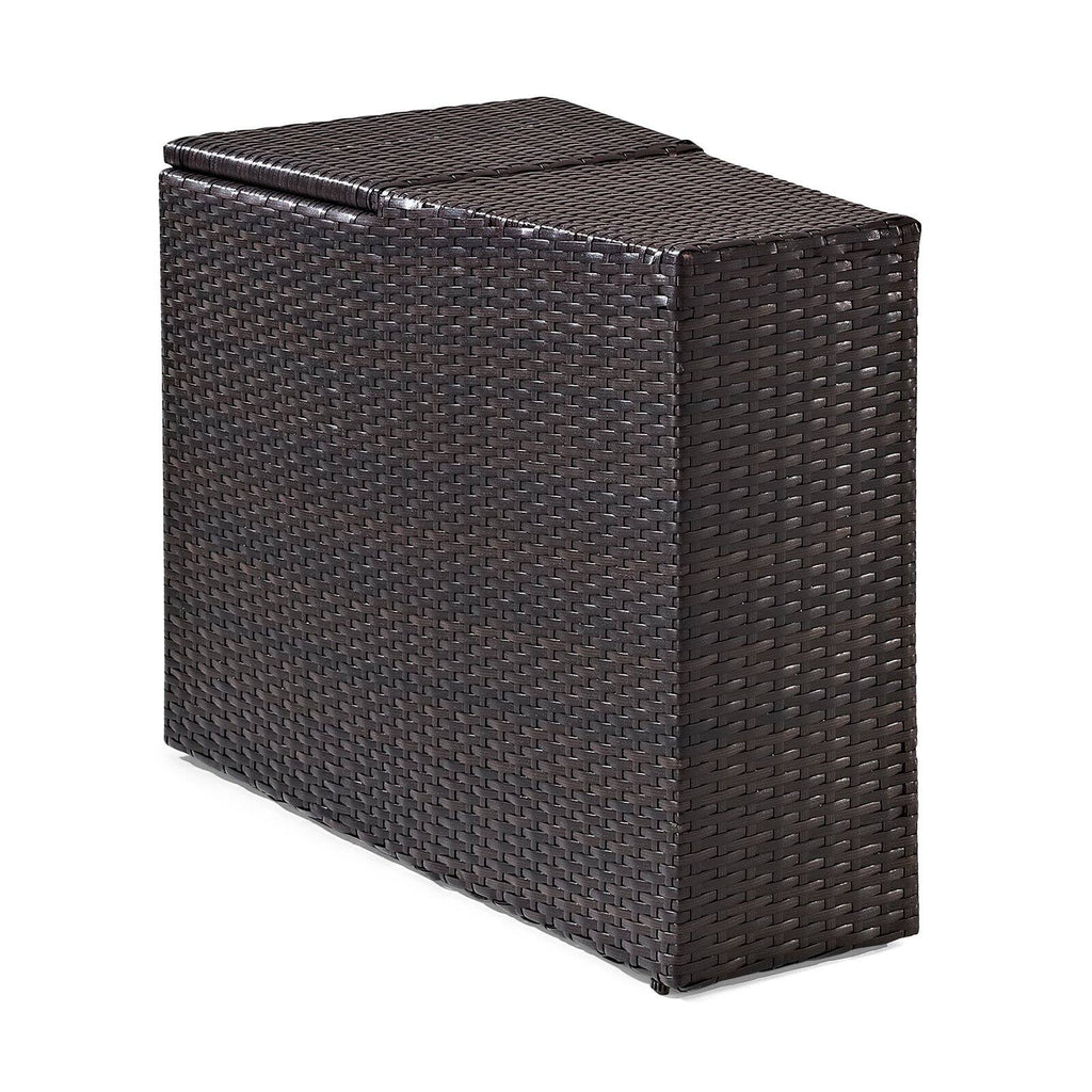 Brown Wicker Patio Arm End Table Y90097