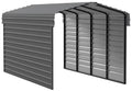 Galvanized Steel Carport Kit, 10' x 20' x 9', Charcoal N56773