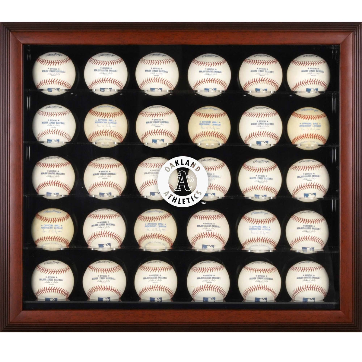 Mahogany Framed 30-Ball Display Case X64991