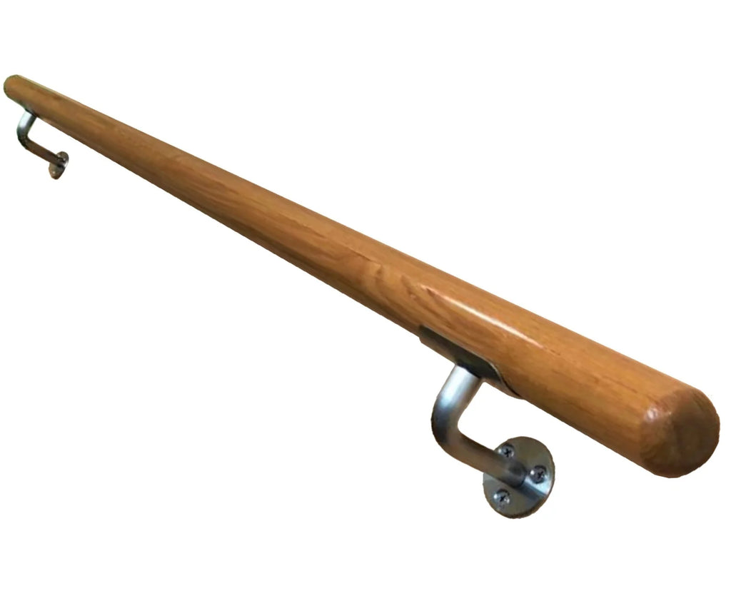 Solid Wood Wall Handrail 3 FT Long 2.0" Diameter Round Silver W17728