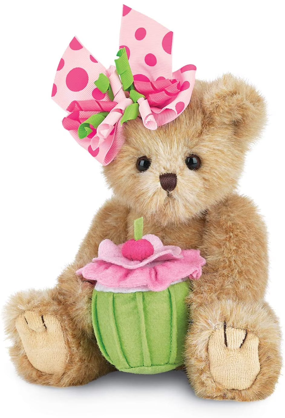10” Tall Stuffed Teddy Bear with Plush Cupcake L746120