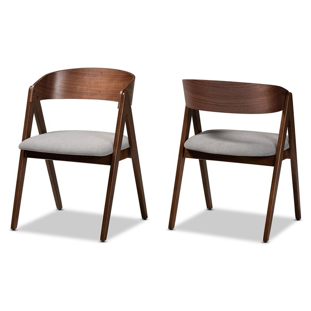 Grey and Brown Finished Wood 2-Piece Dining Chair Set E884