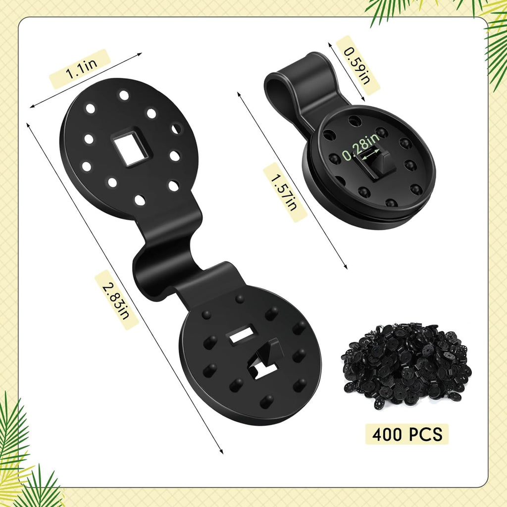 400 Pcs Black Shade Cloth Plastic Clips for Garden Greenhouse Y632