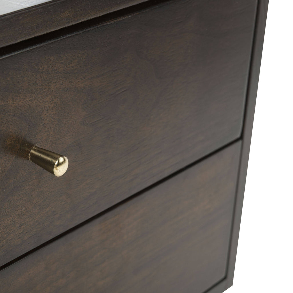 Walnut/Gold Cap Nightstand C256155