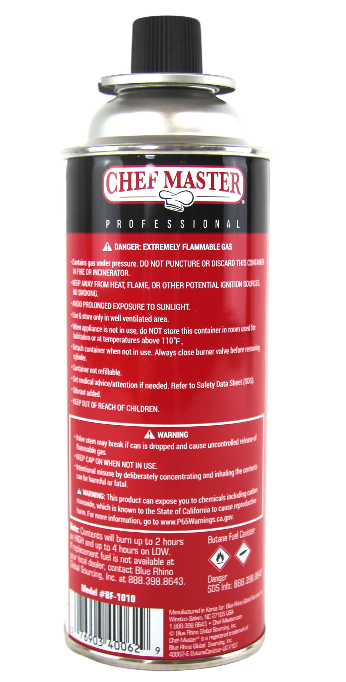 Pack of 72 Butane Fuel Cylinders, 8oz Butane Canisters J910