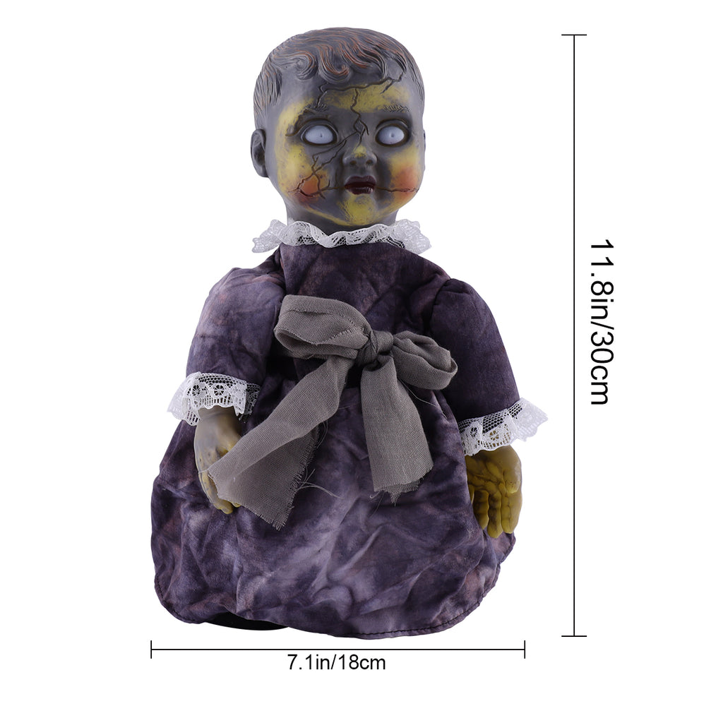 Halloween Scary Dolls, 1 PC Voice-activated Induction Glowing Walking Doll W665