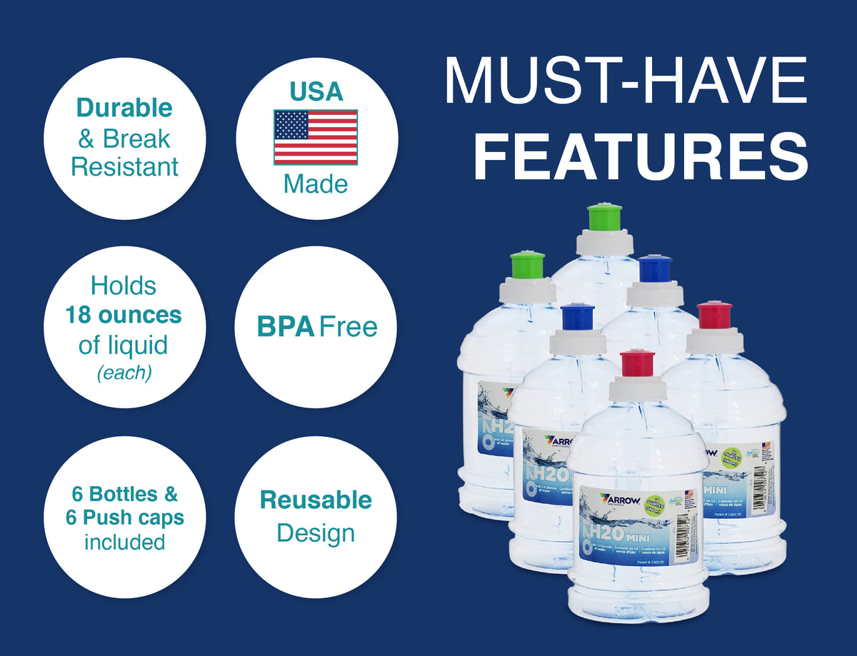 18 oz Clear BPA-Free Water Bottles 6 Pack G221