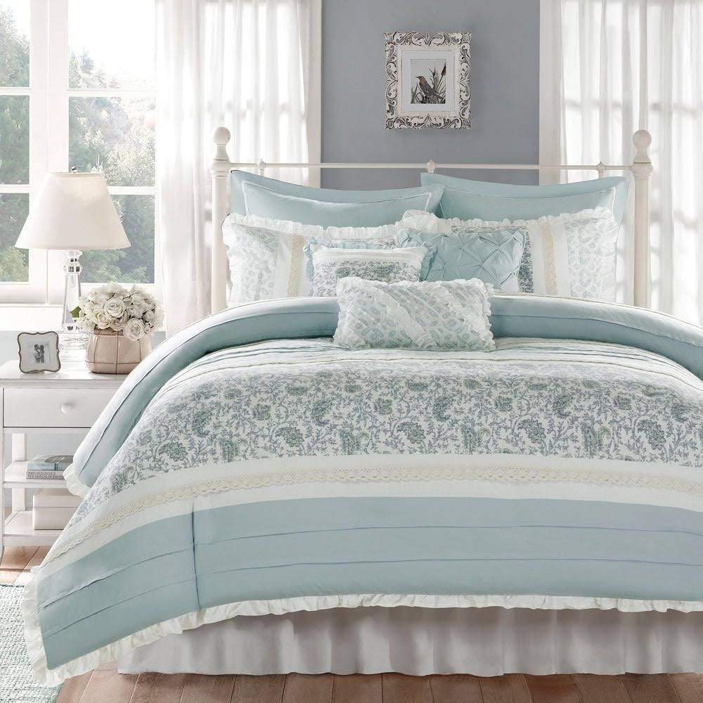 California King Cotton Percale Duvet Cover Set of 9 O295781