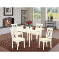 Linen White 5 Piece Rubberwood Solid Wood Dining Set L85706