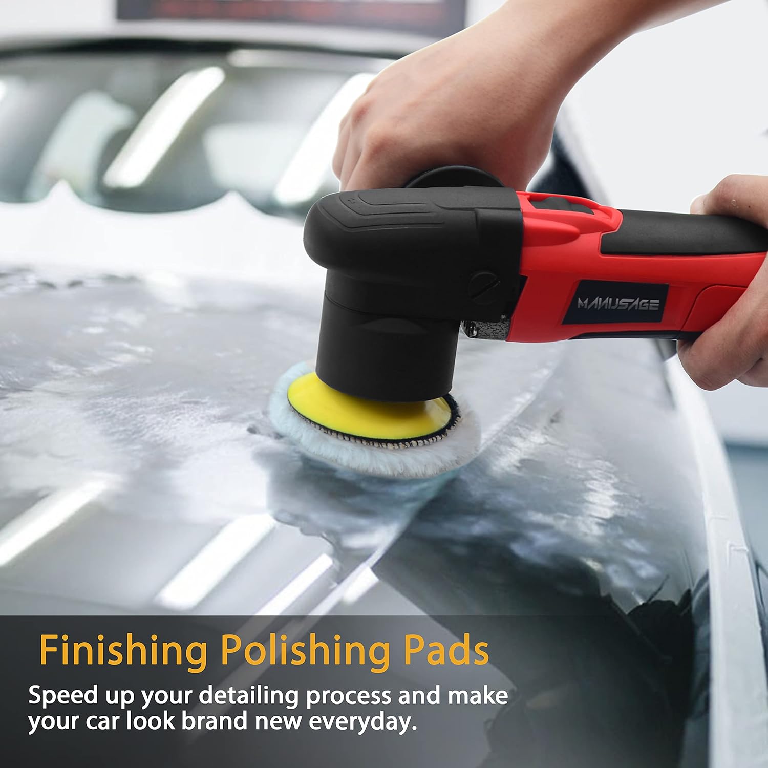 3-Inch Dual Action Car Polisher with 4 Foam & 1 Wool Pads M325