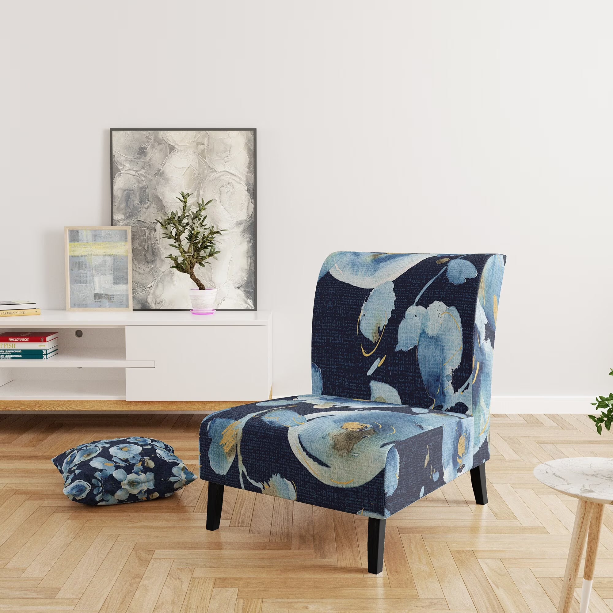 Upholstered Floral Accent Arm Chair K71176