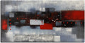 Red Gray Textured 3D Oil Painting on Canvas, Pack of 2 R74477