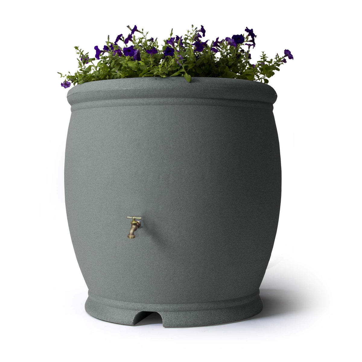 Algreen Barcelona 100 Gallon Rain Water Collection Barrel, Charcoal Stone