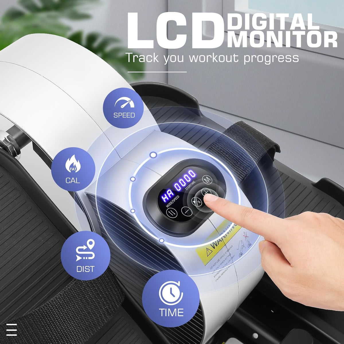 Under Desk Elliptical with Fitness App and LCD Display L1121