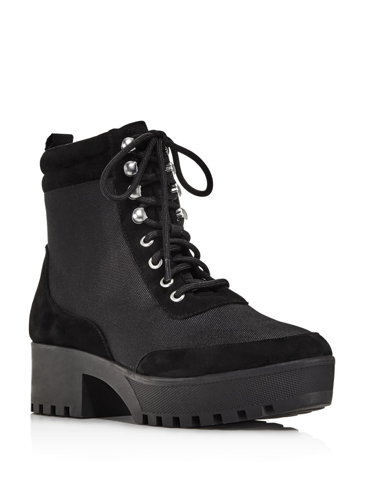 Black Platform Lace Hiking Boots 8.5 M H6114