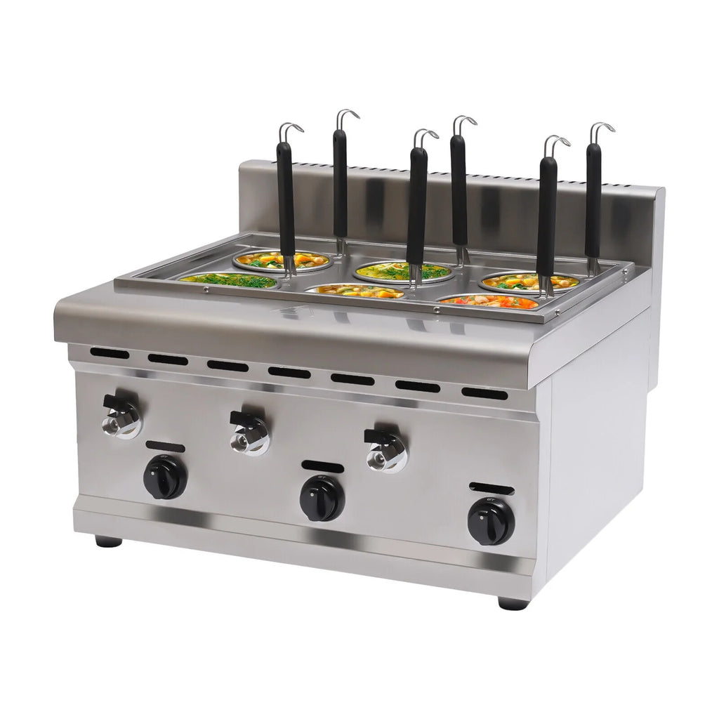 Commercial Pasta Cooker 6 Pots Stainless Noodle Boiler Machine B957001