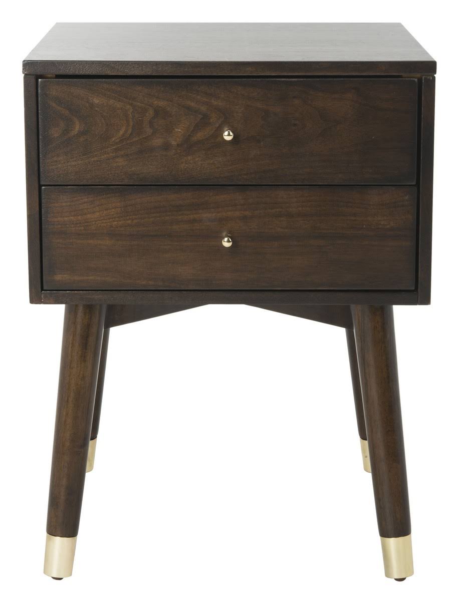 Walnut/Gold Cap Nightstand C256155
