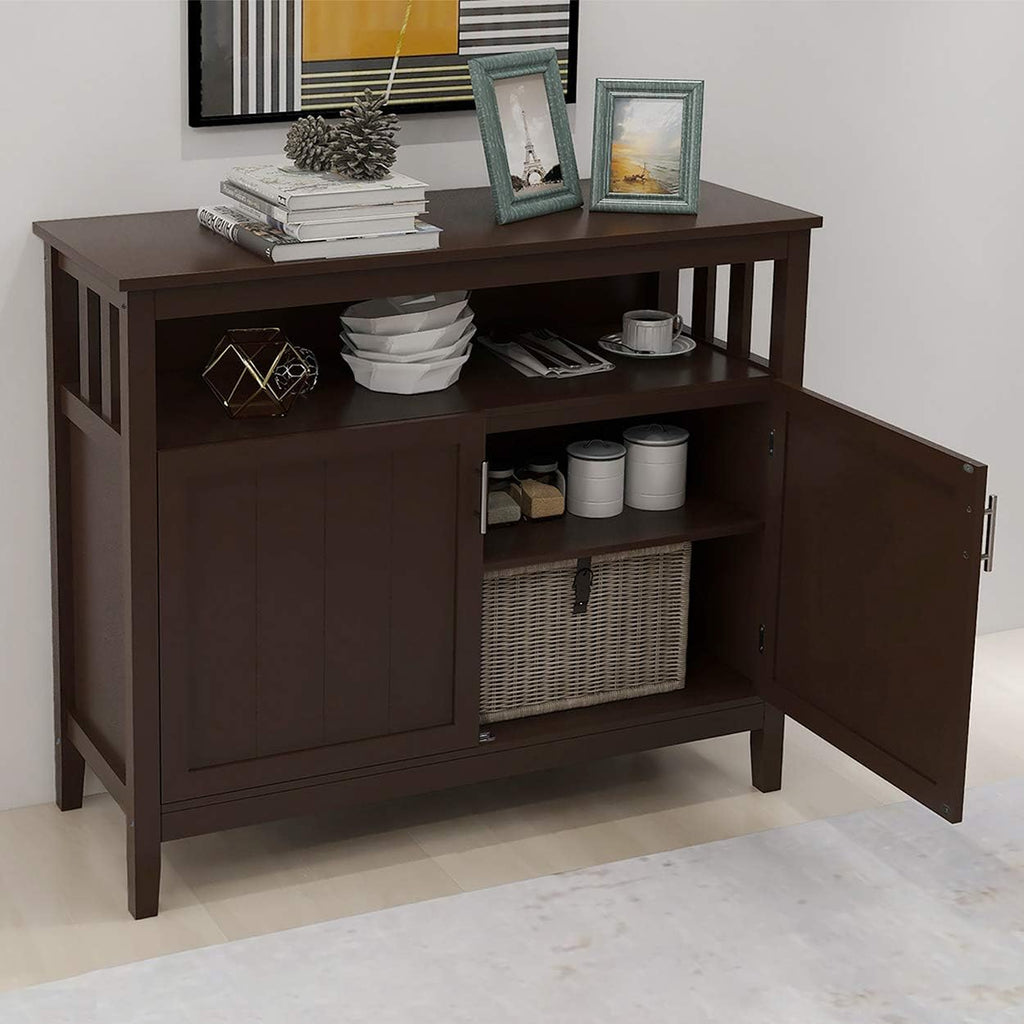 Brown Console Table with Adjustable Middle Shelf D309342