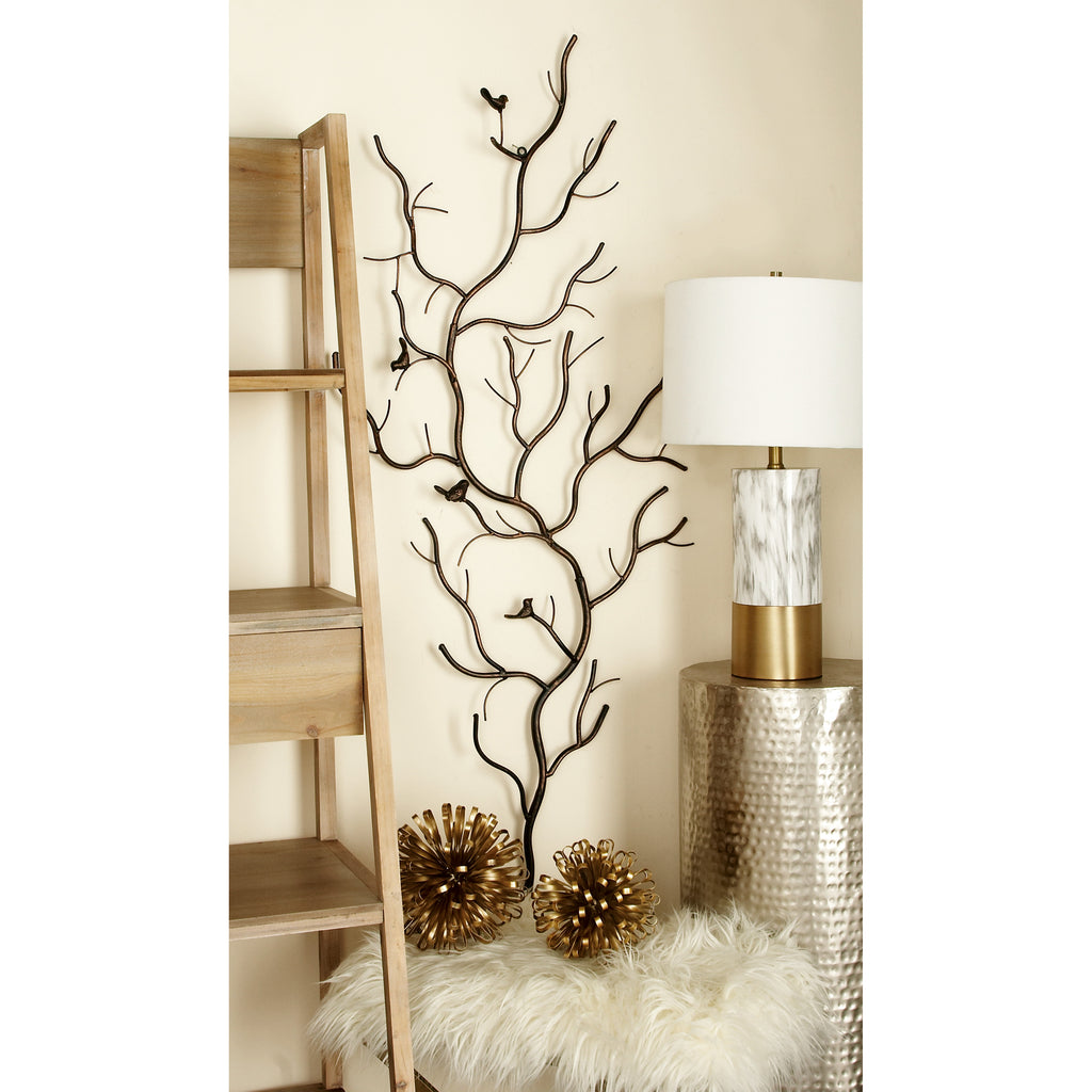 Farmhouse Brown Metal Oversized Tree Wall Décor, 25"W x 58"H V803