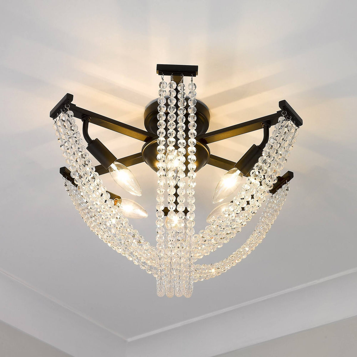 6 Light Semi-Flush Matte Black U10541