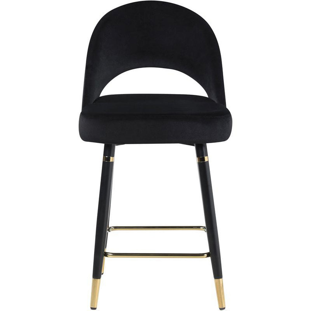 Arched Back Upholstered Counter Height Stool in Black P531445