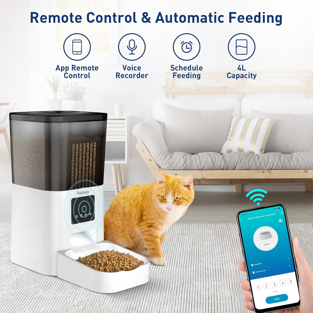 4L Automatic Cat Feeder with WiFi and 10s Voice Recorder, Pack of 2 I101661