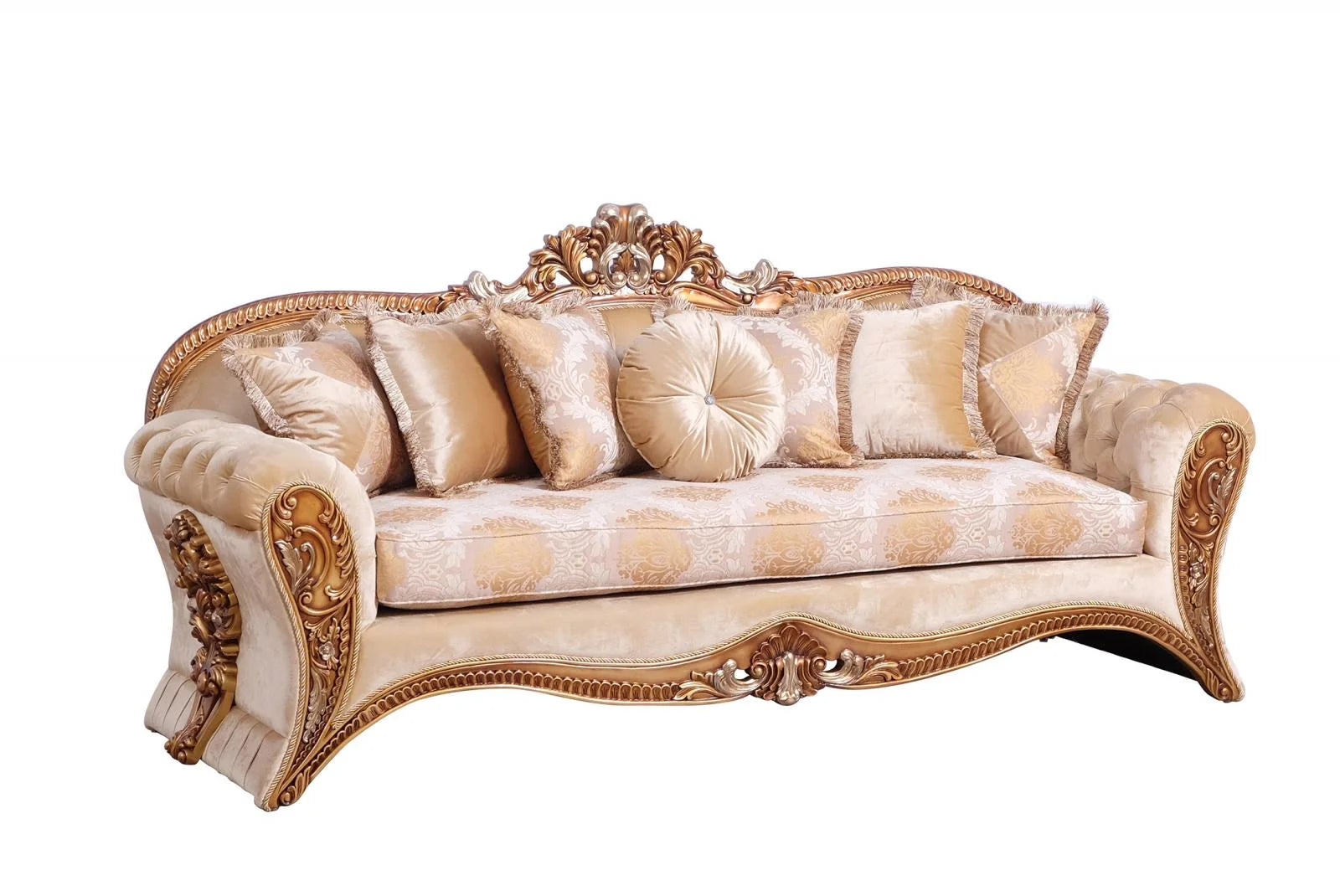 Gold & Brown Sofa Set 2Pcs T494578